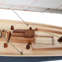 Y070 Pen Duick Modèle de Yacht à Voile Peint à la Main en Bois de Cèdre, Décoration Nautique de Table, pour Collectionneur Maritime, 67Lx13Wx80H cm
