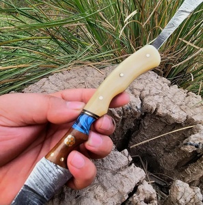 Custom Pattern Steel Fillet <b>Knife</b> Handmade Curved Blade <b>Knife</b> Premium Resin Wood <b>Handle</b> Fishing Processing <b>Knife</b> OEM ODM - Product Image 4