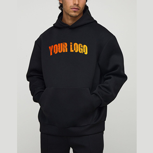 Sudaderas con Capucha Personalizadas para Hombre, Color Negro Sólido, Tejido Grueso de 450 g/m², 100 % Algodón, Logotipo Serigrafiado Personalizado, Bordado, Corte Holgado - Product Image 6