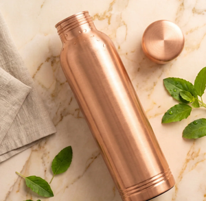 Handcrafted <b>Smooth</b> <b>Brushed</b> Rose Gold Pure Copper Water Bottle Copper Drinkware For Home Travel And Party Use - Product Image 2