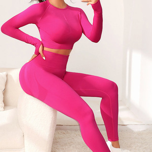 Conjunto de Yoga para Mujer, Material Flexible, Sin Costuras, Transpirable, Cómodo, con Logotipo Personalizado - Product Image 4