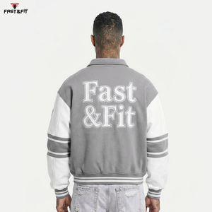 Custom Logo Breathable Custom Casual Baseball College Jacket for Men Windproof & Breathable <b>Black</b> Embroidery Winter Jacket - Product Image 4