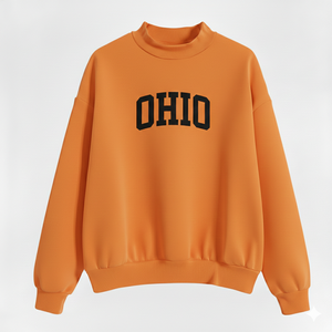 เสื้อสเวตเชิ้ตคอเต่าทรงโอเวอร์ไซส์สำหรับผู้หญิง แต่งขอบคอ ขอบแขน และชายเสื้อแบบริบตัดสี ผ้าฟลีซหนานุ่ม - Product Image 6