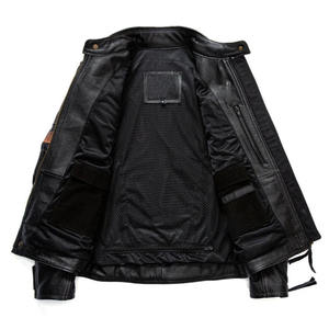 แจ็คเก็ตหนัง New Lander LJ-201 คุณภาพสูง สกรีนโลโก้ได้ตามต้องการ สำหรับผู้ชาย สีพื้น สไตล์วินเทจ ทรงหลวม ระบายอากาศได้ดี - Product Image 4