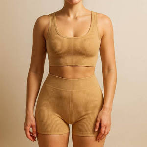 Ensemble de yoga 2 pièces pour femmes : short + soutien-gorge, vêtements de sport pour femmes, tenue de sport, ensemble de fitness - Product Image 4