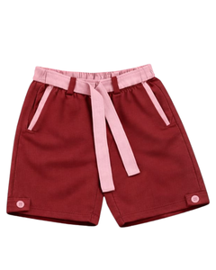 Men <b>Light</b> Pink Sleeveless Tank Top And Shorts Set Casual Summer Cotton Outfit Red Trim Drawstring Two Piece Set Stylish Fit - Product Image 5