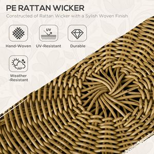 Set di mobili da giardino in rattan resistente alle intemperie, 5 pezzi, con tavoli impilabili e divanetto imbottito, nero - Product Image 4