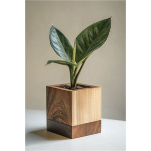 Pot de fleurs moderne en bois d'acacia naturel avec support, élégant et haut, pour décoration intérieure, prix le plus bas - Product Image 3
