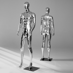 <span class=keywords><strong>Mannequin</strong></span> corps entier électroplaqué miroir chromé or argent métallisé pour vitrine de magasin de vêtements - Product Image 2