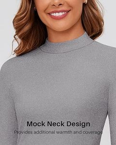 Ensemble de sous-vêtements thermiques à col montant pour femme, haut et bas doublés en polaire, pour temps froid - Product Image 5