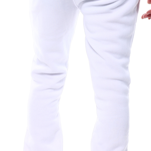Falcon Enterprises Men's <b>White</b> Cotton Corduroy Straight Light Sweatpants Drawstring Waist Pockets Casual <b>Joggers</b> Winter - Product Image 4