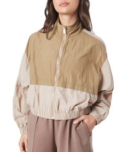 Chaqueta cortavientos de nailon con logotipo personalizado de calidad superior para mujer, chaqueta informal con cremallera y bloque de Color para exteriores, ropa de calle - Product Image 5