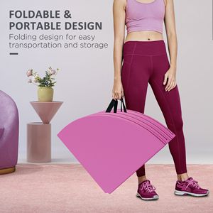 Pink Foldable Crash Mat for <b>Dance</b> Training and Exercise <b>Pole</b> Padding with Carrying Handles and EPE Foam Mats - Product Image 3