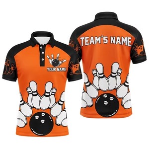 Wholesale High Quality Polyester/Cotton Sporty Style <b>Bowling</b> for Shirt with Knitted Fabric Custom Colors Logo Printing for Men - Product Image 2