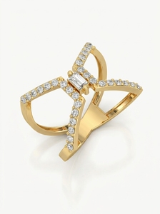 Anillo de Compromiso Romántico para Mujer, Oro Sólido de 14K, Diamante Cultivado en Laboratorio, Corte Esmeralda y Pera, Certificado IGI - Product Image 3