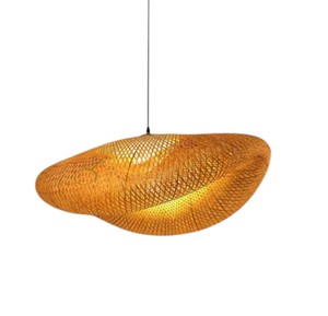 Abat-jour moderne en bambou, suspension torsadée en forme de spirale, couvercle de lampe suspendue en osier pour salle à manger - Product Image 2