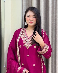 Nouveau haut décontracté Sharara Dupatta avec broderie florale en dentelle pour les fêtes et les tenues indiennes pakistanaises - Product Image 5
