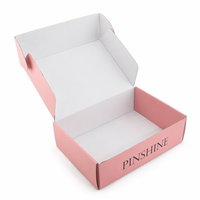 Karton Pengiriman Langganan E-commerce Pakaian Kecantikan Perawatan Kulit Berbahan Karton Bergelombang Warna Pink dengan Logo Kustom