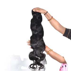 Extensiones de cabello humano barato crudo negro Natural de cutícula alineada Bodywave de templo indio virgen estirado doble no químico - Product Image 6