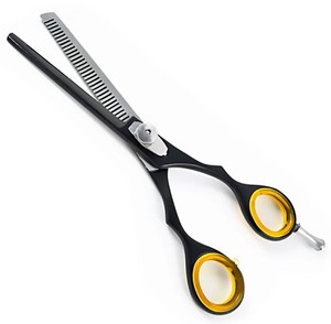 Ciseaux de coiffure professionnels noirs pour barbier, ciseaux à effiler simples en acier inoxydable, lames tranchantes pour la coupe et le coiffage, 7 pouces - Product Image 1