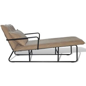 Chaise longue in tessuto marrone chiaro - Product Image 5