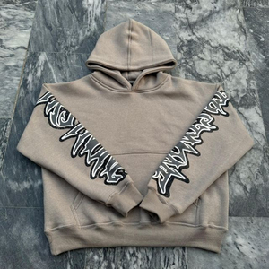 Conjuntos Deportivos Personalizados de Dos Piezas para Hombre, de Invierno, Gruesos, Ecológicos, Mezcla de Poliéster/Algodón, Sudaderas con Capucha y Cordón Ajustable, Impresión Serigrafiada - Product Image 2