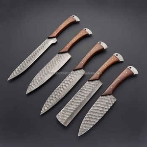 Ensemble de couteaux de chef professionnels en acier inoxydable écologique avec manche en bois de rose - Product Image 3