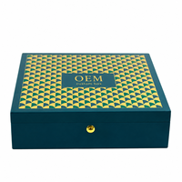 Nouveau Style Bois De Luxe Baklava Dates Chocolat Gâteau Noix Emballage Coffrets Cadeaux À La Main Imprimé Motif Date Boîte pour Ramadan