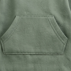 Conjunto de mono con capucha para bebé, mono de manga larga de color sólido con capucha y bolsillo, traje informal lindo para bebé y niño pequeño, traje de invierno - Product Image 4