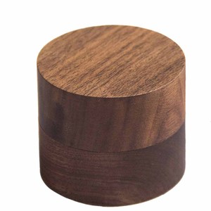 Luxury Round Walnut Wooden Jewelry <b>Box</b> <b>Small</b> Natural Wood <b>Gift</b> <b>Box</b> For Rings Earrings Essential Oil Storage Custom Logo Case <b>Box</b> - Product Image 1