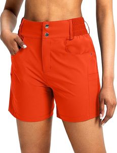 Pantalones cortos de golf de alto rendimiento para mujer, pantalones cortos tipo cargo elásticos con bolsillos con cremallera, pantalones cortos ligeros de secado rápido - Product Image 4