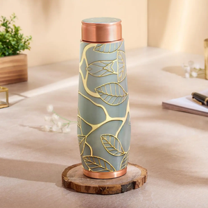 Printed Pure <b>Copper</b> Water <b>Bottle</b> 950ml 1000ml Custom Design Handmade Leak Proof Food Grade Lids Shree Shakti Exim Promotional - Product Image 4
