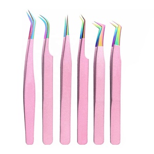 Pince à épiler professionnelle de haute qualité en acier inoxydable à pointe lisse pour extensions de cils, avec logo personnalisé en usine - Product Image 2