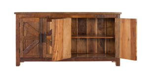 Buffet d'appoint vintage antique en bois recyclé, meuble de rangement de grande capacité pour cuisine et salle à manger, mobilier durable - Product Image 2