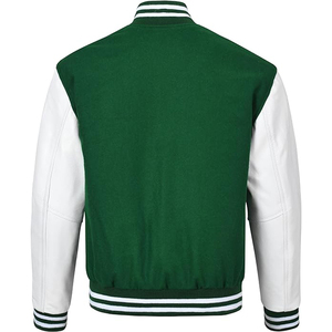 Bomber Baseball Varsity Jacket for <b>Men</b> Custom Wholesale Print Logo Blank Plain Polyester Black Boys - Product Image 2