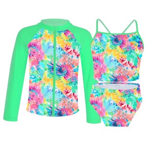 Ensemble de 3 pièces pour femmes, haut de bain athlétique à manches longues, soutien-gorge de sport, short taille haute, vêtements de sport d'extérieur - Product Image 1