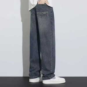 Conjunto de Jeans Rectos Holgados Personalizados para Hombre, Pantalones Anchos de Mezclilla de Alta Calidad con Botones para Invierno - Product Image 2