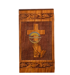 AYAANS Rosewood wooden Hand Carved Wooden Hot Selling cremation Urn <b>Box</b> for Adult Ashes Wholesale Cremation Urns (6X6X11)IN - Product Image 2