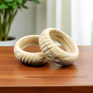 สร้อยข้อมือรูปไข่คุณภาพสูงเป็นมิตรกับสิ่งแวดล้อมทำจากกระดูกธรรมชาติ ทำด้วยมือ แฟชั่นเครื่องประดับข้อมือผู้หญิง สไตล์ชนเผ่า โบโฮ ชิค วินเทจ - Product Image 5