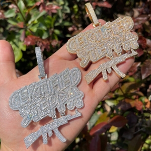 Collar con colgante de diamante cultivado en laboratorio, certificado STEPPA, estilo hip hop, con incrustaciones de diamantes, estilo celebridad, para él. - Product Image 1