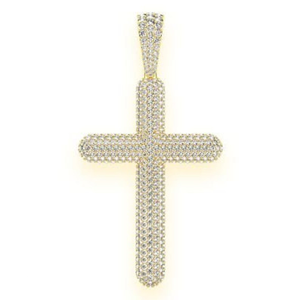 Pendentif Croix Géante Dvars en Argent Sterling 925 Plaqué Or avec Moissanite, Bijou Unisexe Hip Hop Religieux Type 3D - Product Image 5