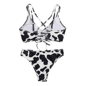 <b>Sexy</b> Style Women's 2 Piece <b>Bikini</b> <b>Set</b> Spandex/Polyester Plaid Print Front Logo Regular Fit Breathable & Quick Dry OEM Service - Product Image 2