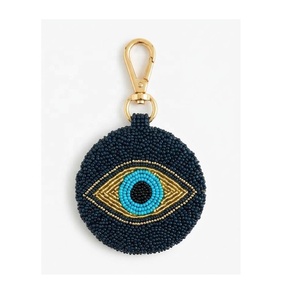 Evil Eye Glass Beads Bag Charms Keychain <b>Cute</b> Beaded Bag Charms for Tote Bag Accessories Handbags <b>Purse</b> Charm Gifts for Women - Product Image 2