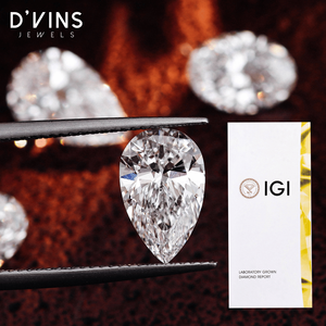 Diamant cultivé en laboratoire CVD HPHT D'vins Jewels, 1,03 carats, taille poire, couleur D, diamant non monté de Surat - Product Image 1