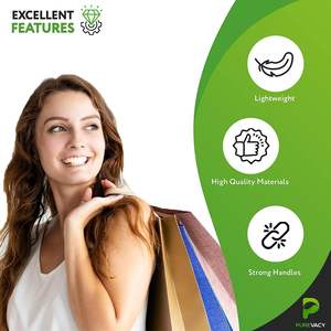 Sacchetti di carta Kraft bianca pacchetto 250 sfuso 13 \ "X 7 \" X 17 \ "borse per la spesa grandi manici sacchetti di carta artigianali riciclati per piccoli - Product Image 4