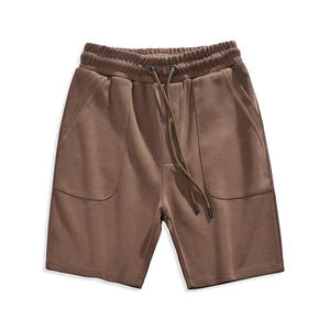 Shorts de sport d'été 100 % coton respirants à taille haute élastique personnalisés grande taille pour hommes, brodés, style streetwear - Product Image 1