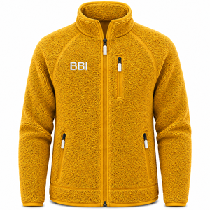 Veste polaire unisexe en coton 100% vert olive, personnalisable en gros, avec fermeture éclair intégrale et col montant, chaude, pour l'extérieur - Product Image 5