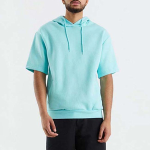 Ropa para Hombre, Sudaderas con Capucha Personalizadas de Moda, 100% Algodón, Sudaderas de Color Sólido Básicas, Sudaderas con Capucha de Manga Corta para Hombre - Product Image 3