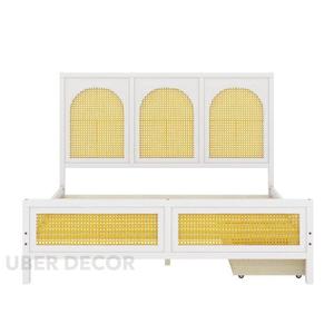 เตียงนอนแผงหวายแบบโค้งปรับแต่งได้สไตล์โบฮีเมียนทันสมัยสำหรับห้องนอน - Product Image 6