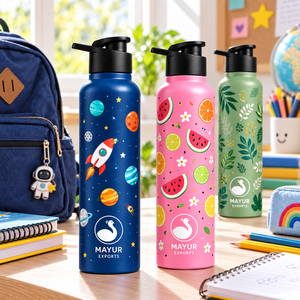Bouteille d'eau isotherme en acier inoxydable pour enfants, couleur personnalisée, anti-fuite, pour l'école et les voyages - Product Image 4